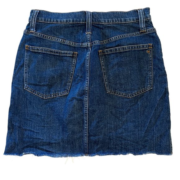 Madewell Classic Denim Mini Skirt with frayed hem Size 28 or M - Picture 2 of 6